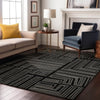 Piper Looms Mayfield Geometric AMF1045 Black Machine Washable Area Rug Lifestyle Image Feature
