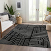 Piper Looms Mayfield Geometric AMF1045 Black Machine Washable Area Rug Lifestyle Image Feature
