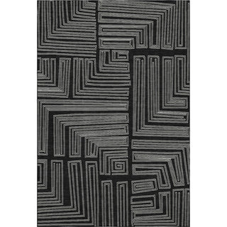 Piper Looms Mayfield Geometric AMF1045 Black Machine Washable Area Rug main image