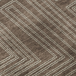 Piper Looms Mayfield Geometric AMF1045 Brown Machine Washable Area Rug Swatch Image