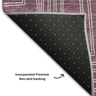 Piper Looms Mayfield Geometric AMF1045 Eggplant Machine Washable Area Rug Backing Image