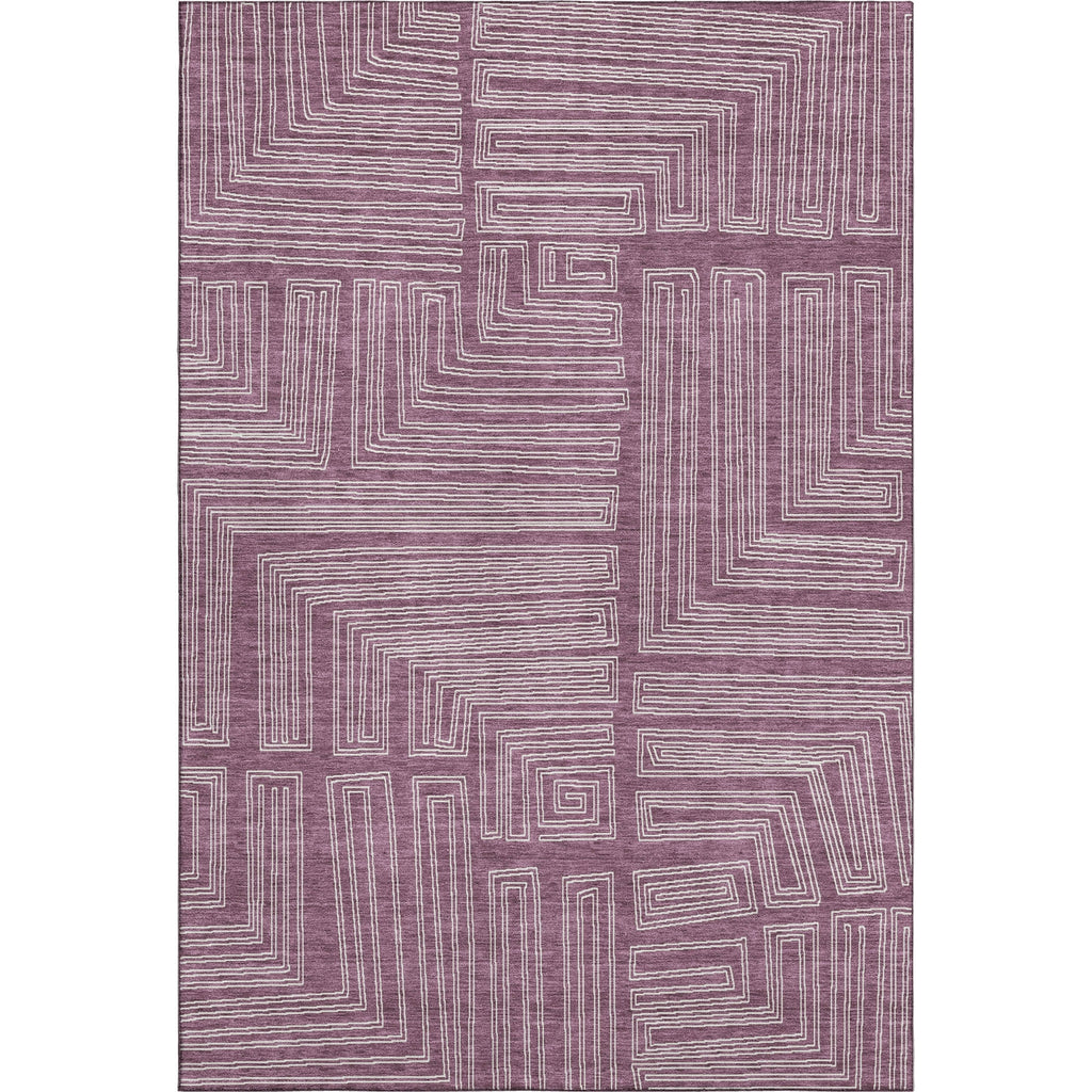 Piper Looms Mayfield Geometric AMF1045 Eggplant Machine Washable Area Rug main image