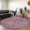 Piper Looms Mayfield Geometric AMF1045 Eggplant Machine Washable Area Rug Round Lifestyle Image Feature