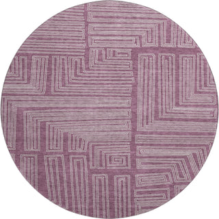Piper Looms Mayfield Geometric AMF1045 Eggplant Machine Washable Area Rug Round Main Image