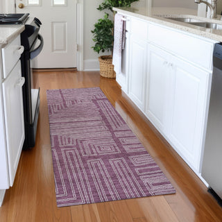 Piper Looms Mayfield Geometric AMF1045 Eggplant Machine Washable Area Rug Runner Lifestyle Image Feature
