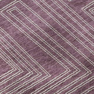 Piper Looms Mayfield Geometric AMF1045 Eggplant Machine Washable Area Rug Swatch Image