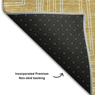 Piper Looms Mayfield Geometric AMF1045 Gold Machine Washable Area Rug Backing Image