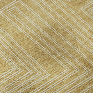 Piper Looms Mayfield Geometric AMF1045 Gold Machine Washable Area Rug Swatch Image