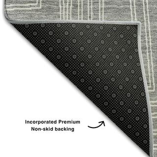 Piper Looms Mayfield Geometric AMF1045 Gray Machine Washable Area Rug Backing Image