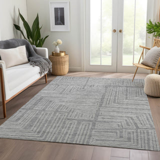 Piper Looms Mayfield Geometric AMF1045 Gray Machine Washable Area Rug Lifestyle Image Feature