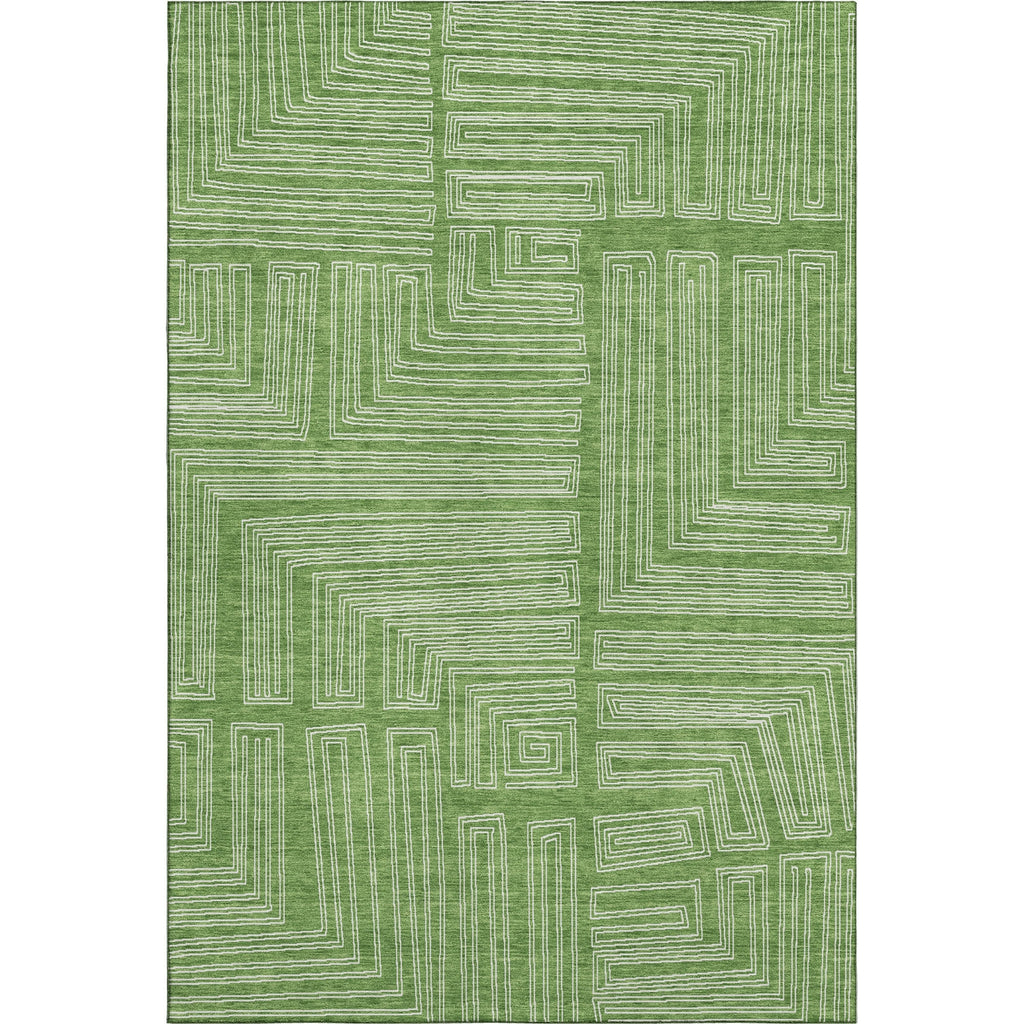 Piper Looms Mayfield Geometric AMF1045 Green Machine Washable Area Rug main image