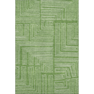 Piper Looms Mayfield Geometric AMF1045 Green Machine Washable Area Rug main image