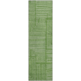 Piper Looms Mayfield Geometric AMF1045 Green Machine Washable Area Rug Runner Main Image