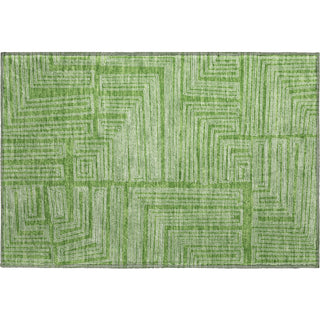 Piper Looms Mayfield Geometric AMF1045 Green Machine Washable Area Rug Scatter Main Image