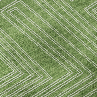 Piper Looms Mayfield Geometric AMF1045 Green Machine Washable Area Rug Swatch Image