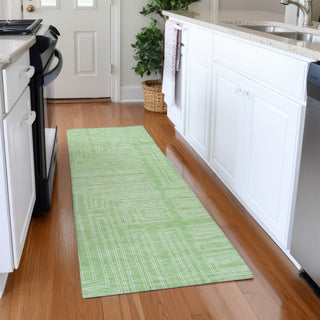 Piper Looms Mayfield Geometric AMF1045 Mint Machine Washable Area Rug Runner Lifestyle Image Feature