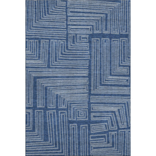 Piper Looms Mayfield Geometric AMF1045 Navy Machine Washable Area Rug main image