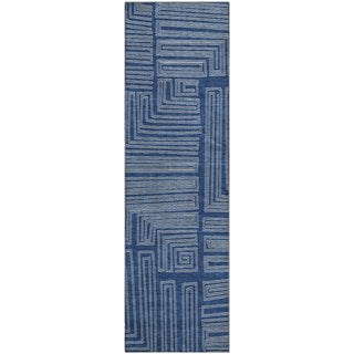 Piper Looms Mayfield Geometric AMF1045 Navy Machine Washable Area Rug Runner Main Image