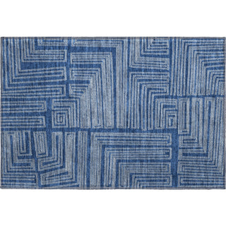Piper Looms Mayfield Geometric AMF1045 Navy Machine Washable Area Rug Scatter Main Image