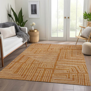 Piper Looms Mayfield Geometric AMF1045 Paprika Machine Washable Area Rug Lifestyle Image Feature