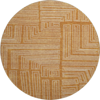 Piper Looms Mayfield Geometric AMF1045 Paprika Machine Washable Area Rug Round Main Image