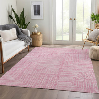 Piper Looms Mayfield Geometric AMF1045 Pink Machine Washable Area Rug Lifestyle Image Feature