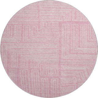 Piper Looms Mayfield Geometric AMF1045 Pink Machine Washable Area Rug Round Main Image