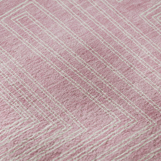 Piper Looms Mayfield Geometric AMF1045 Pink Machine Washable Area Rug Swatch Image