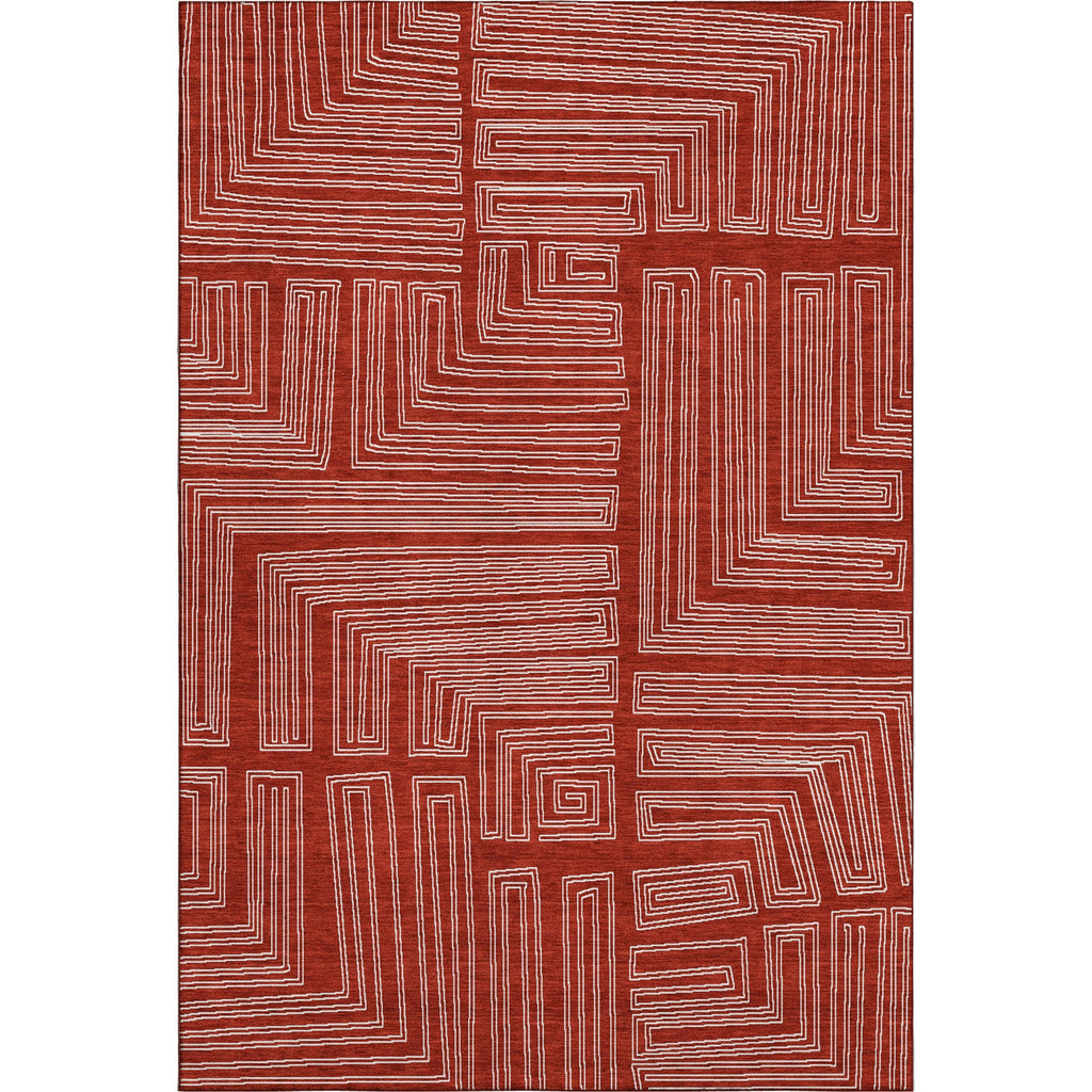Piper Looms Mayfield Geometric AMF1045 Red Machine Washable Area Rug main image