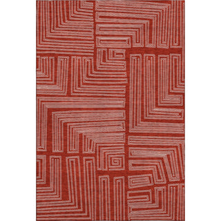 Piper Looms Mayfield Geometric AMF1045 Red Machine Washable Area Rug main image