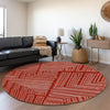 Piper Looms Mayfield Geometric AMF1045 Red Machine Washable Area Rug Round Lifestyle Image Feature