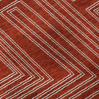 Piper Looms Mayfield Geometric AMF1045 Red Machine Washable Area Rug Swatch Image