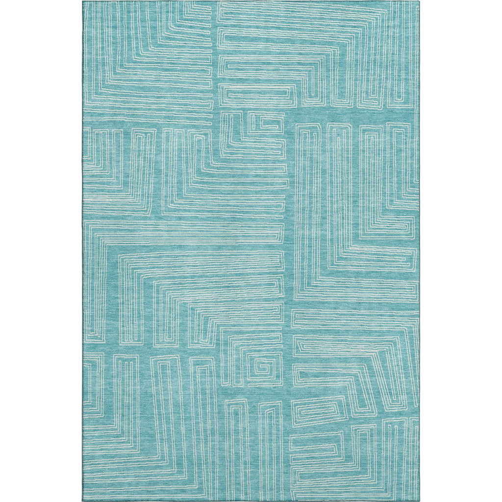Piper Looms Mayfield Geometric AMF1045 Turquoise Machine Washable Area Rug main image