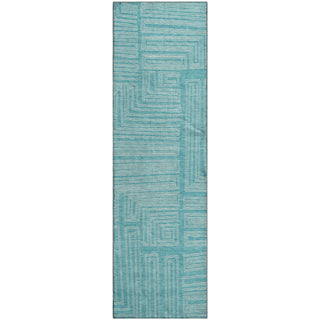 Piper Looms Mayfield Geometric AMF1045 Turquoise Machine Washable Area Rug Runner Main Image
