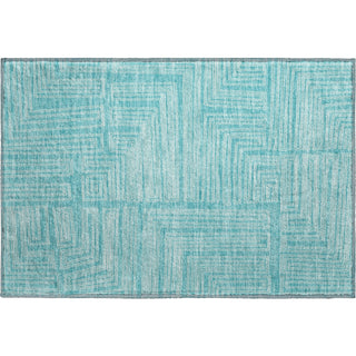 Piper Looms Mayfield Geometric AMF1045 Turquoise Machine Washable Area Rug Scatter Main Image