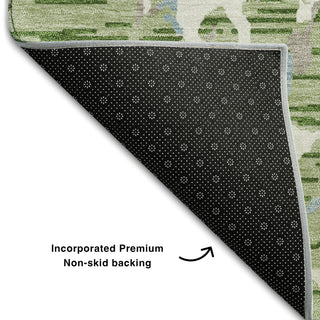 Piper Looms Mayfield Stripes AMF1046 Aloe Machine Washable Area Rug Backing Image