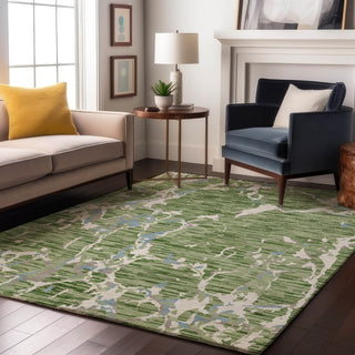 Piper Looms Mayfield Stripes AMF1046 Aloe Machine Washable Area Rug Lifestyle Image Feature