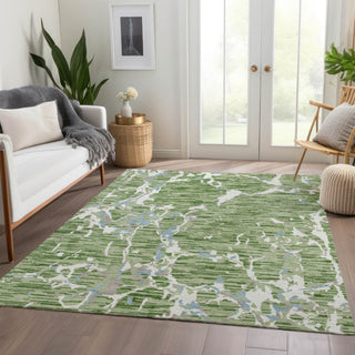 Piper Looms Mayfield Stripes AMF1046 Aloe Machine Washable Area Rug Lifestyle Image Feature