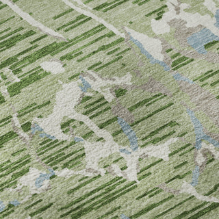 Piper Looms Mayfield Stripes AMF1046 Aloe Machine Washable Area Rug Swatch Image