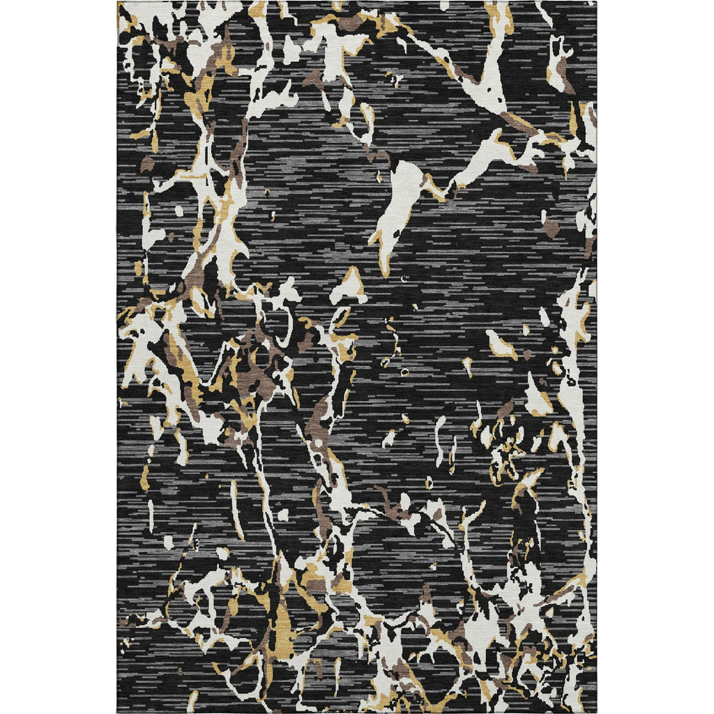 Piper Looms Mayfield Stripes AMF1046 Black Machine Washable Area Rug main image