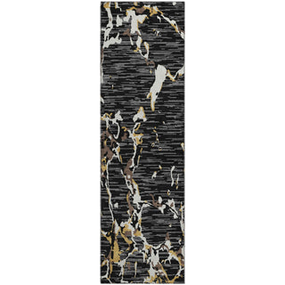 Piper Looms Mayfield Stripes AMF1046 Black Machine Washable Area Rug Runner Main Image