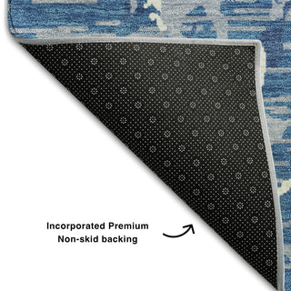 Piper Looms Mayfield Stripes AMF1046 Blue Machine Washable Area Rug Backing Image