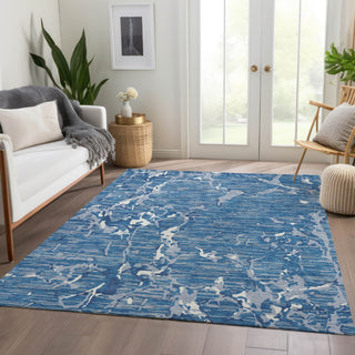 Piper Looms Mayfield Stripes AMF1046 Blue Machine Washable Area Rug Lifestyle Image Feature