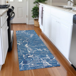 Piper Looms Mayfield Stripes AMF1046 Blue Machine Washable Area Rug Runner Lifestyle Image Feature