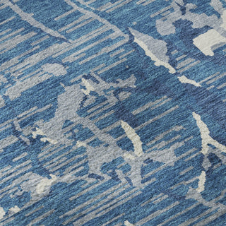 Piper Looms Mayfield Stripes AMF1046 Blue Machine Washable Area Rug Swatch Image