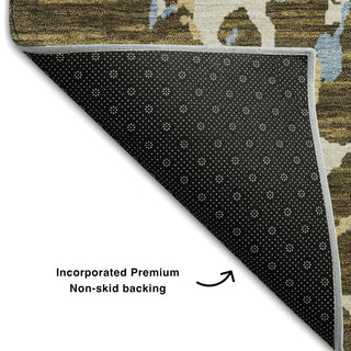 Piper Looms Mayfield Stripes AMF1046 Coffee Machine Washable Area Rug Backing Image