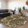Piper Looms Mayfield Stripes AMF1046 Coffee Machine Washable Area Rug Round Lifestyle Image Feature