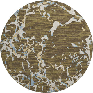 Piper Looms Mayfield Stripes AMF1046 Coffee Machine Washable Area Rug Round Main Image