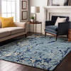 Piper Looms Mayfield Stripes AMF1046 Denim Machine Washable Area Rug Lifestyle Image Feature