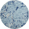 Piper Looms Mayfield Stripes AMF1046 Denim Machine Washable Area Rug Round Main Image